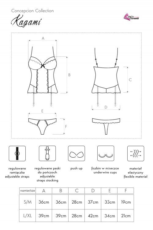 LivCo Corsetti Erotický korzet Kagami černá-růžová Velikost: L/XL