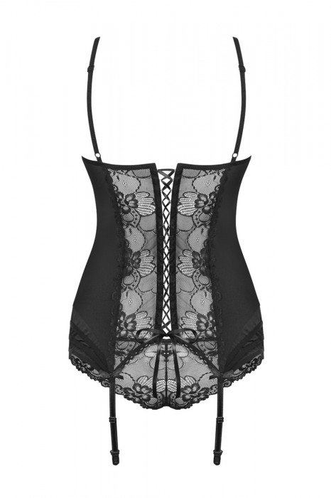 Obsessive erotický korzet Heartina corset černá Velikost: S/M, Barva: Černá