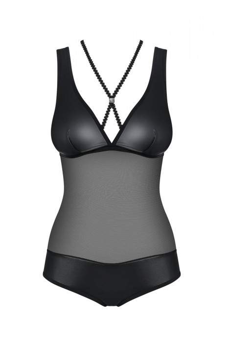 Obsessive Erotické body Leatheria černá Velikost: S/M, Barva: Černá