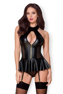 Obsessive Dámský korzet 859 černá Velikost: S/M, Barva: Černá